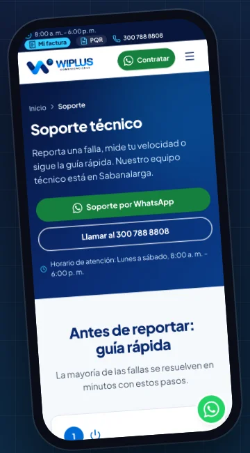 WIPLUS Comunicaciones: Soporte técnico y guía rápida